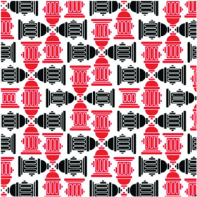 BANDANNA Fire Hydrant Red & Black