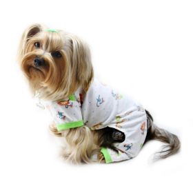 Knit Cotton Pajamas with Party Animals (Color: White, size: Xl)