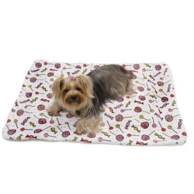 Ultra Soft Minky/Plush Sweet Candies Blanket (Color: White, size: One Size)