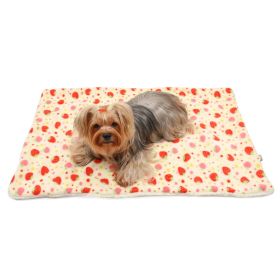 Yummy Strawberry Fleece/Plush Blanket (Color: Yellow, size: One Size)