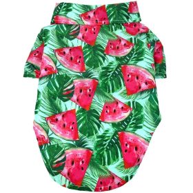 Hawaiian Camp Shirt (Color: Juicy Watermelon, size: small)