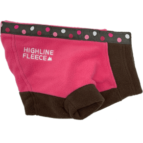 Highline Fleece Coat-Pink and Brown With Polka Dots (size: Size 12)